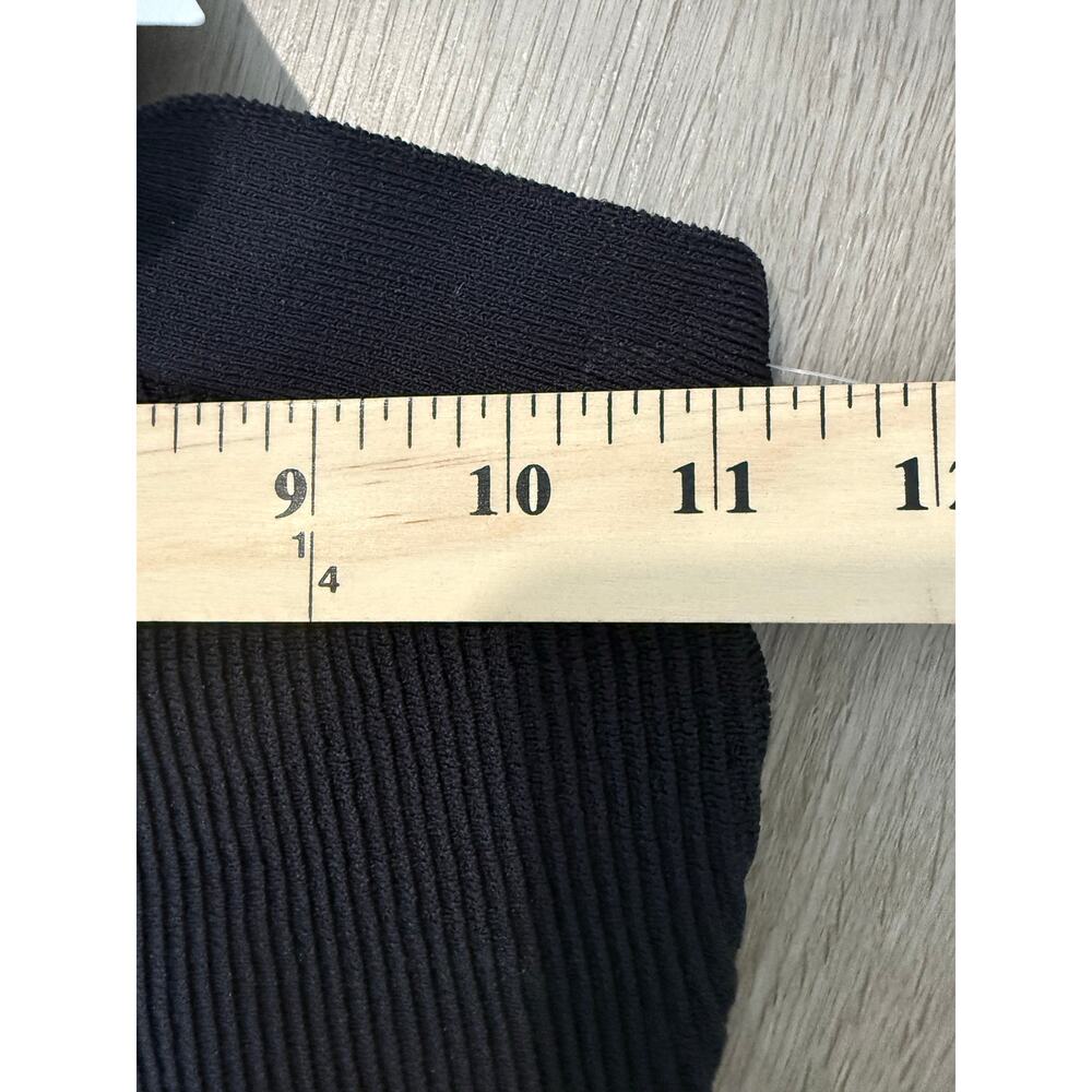Black Halter Neck Ribbed Top - Picture 6 of 7